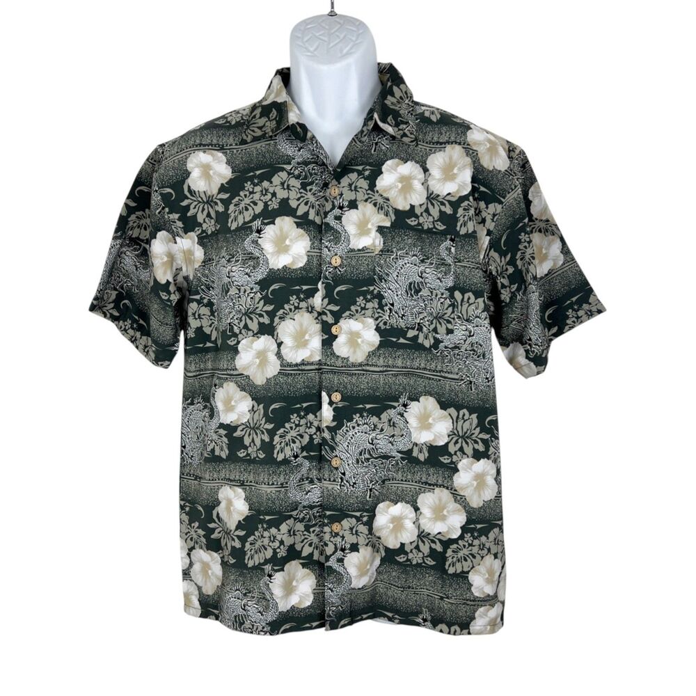Extreme Gear Island Tropics Hawaiian Button Up Shirt Youth Boy Extra Large Green
